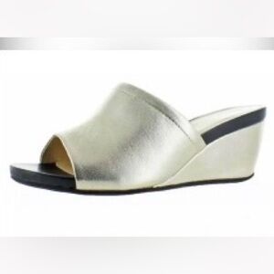 *NEW* Sz 8.5W David Tate *Platinum* Lamb Buduoir Wedge Espadrilles Slides